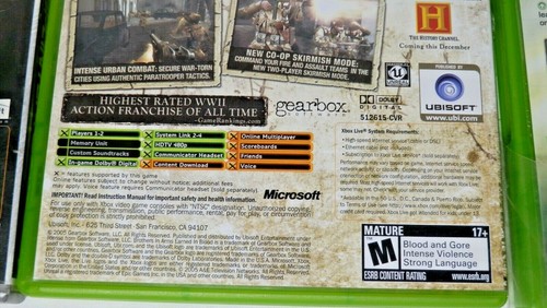 X-Box Video 3 Game Bundle Splinter Cell/Brothers In Arms/Ghost Recon Complete - Picture 7 of 11