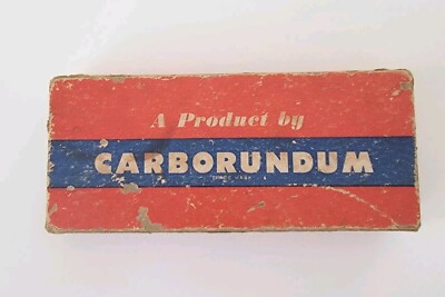Vintage Carborundum No. 118S Barbers Razor Hone Sharpening Stone Strop in Box 