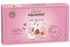 LOTTO DA 2 KG MAXTRIS CONFETTI FRUTTA ROSA  EVENTO NASCITA BATTESIMO