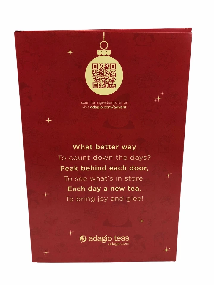 Adagio Teas Countdown to Christmas Advent Calendar 24 Tea Bags Holiday New - Image 2 of 4