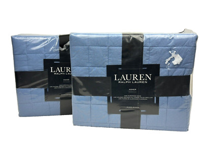 Ralph Lauren Asher Blue 26 x 26 in. European Sham 100% Cotton (2)