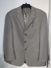 Chaps Men's 44 Long Dress Suit Lined 3 Button Sport Jacket Coat Blazer Gray NWT