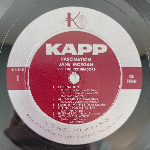 Jane Morgan And The Troubadors Fascination 1957 Press KL-1066 VG ULTRASONIC CLN - Picture 4 of 12