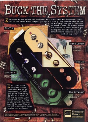 Seymour Duncan Pickup Print Ad The '59 Seth Love The JB The Invader The Jazz
