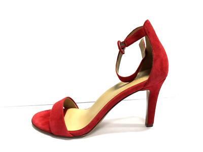 Nine West Kinsley Womens Heeled Sandal Red Suede Size US10 M