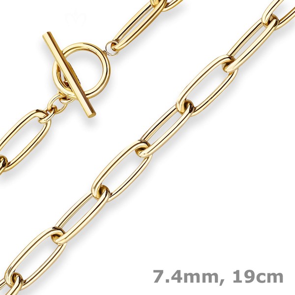 7,4Mm Armband Fantasiekette Goldarmband Armschmuck Aus 585 Gold Gelbgold 19Cm-image