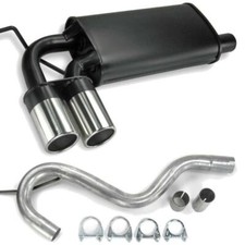 Novus Stahl Sport Auspuff Endschalldämpfer 2x76 rund VW Golf 5 Edelstahl Endrohr