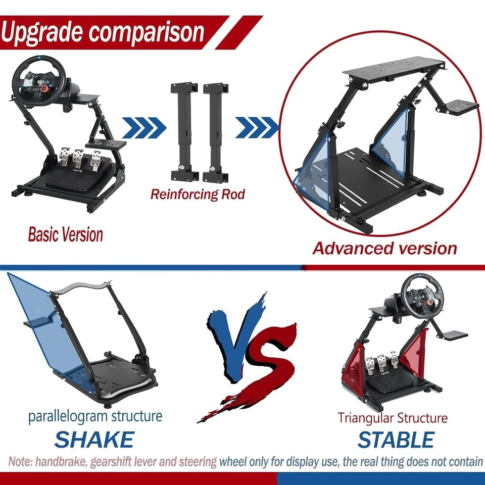 Minneer Racing Steering Wheel Stand with Reinforced Parts Fit Logitech G920 G29 - Image 3 of 4