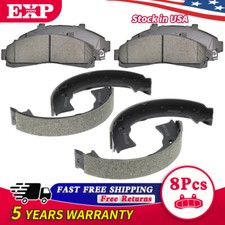 Front Rear Ceramic Brake Pads + Parking Shoe Kit For Ford Ranger Explorer