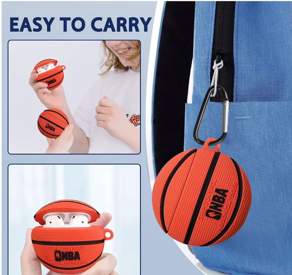 Basketball Airpods Pro Case Protective Cover Silicone Kids Teens Girls Boys NBA - image 3 of 4