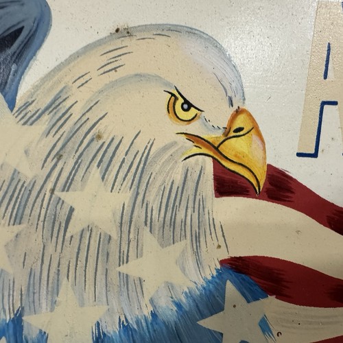 Patriotic Bald Eagle USA Flag Wood Hanging Sign America Wall Decor 4th of July - Picture 4 of 7