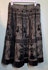 Womens Velvet Burnout Flocked Fairy Grunge Whimsigoth Skirt Sz L Magic Romantic