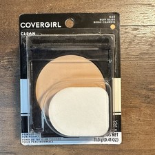 COVERGIRL Clean Powder Foundation 525 Buff Beige 0.44 oz Compact Sealed BNIP