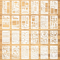Aster 24 StüCk Journal Schablonen Bullet Tagebuch Stencils Set, Diy Zeichnung Vo