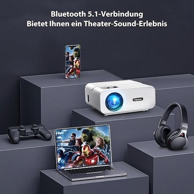 Giaomar C12 Projektor Full HD 1080p Heimkino 10000 Lumen 5G WiFi Bluetooth