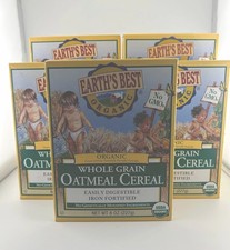 Lot of 5 Earth's Best Organic Whole Grain Oatmeal Infant Cereal 8oz. Boxes