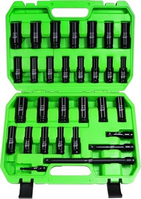 SUNHZMCKP 30-Piece 1/2'' Drive Impact Socket Set SAE 3/8''- 1'' *NEW DAMAGED BOX*