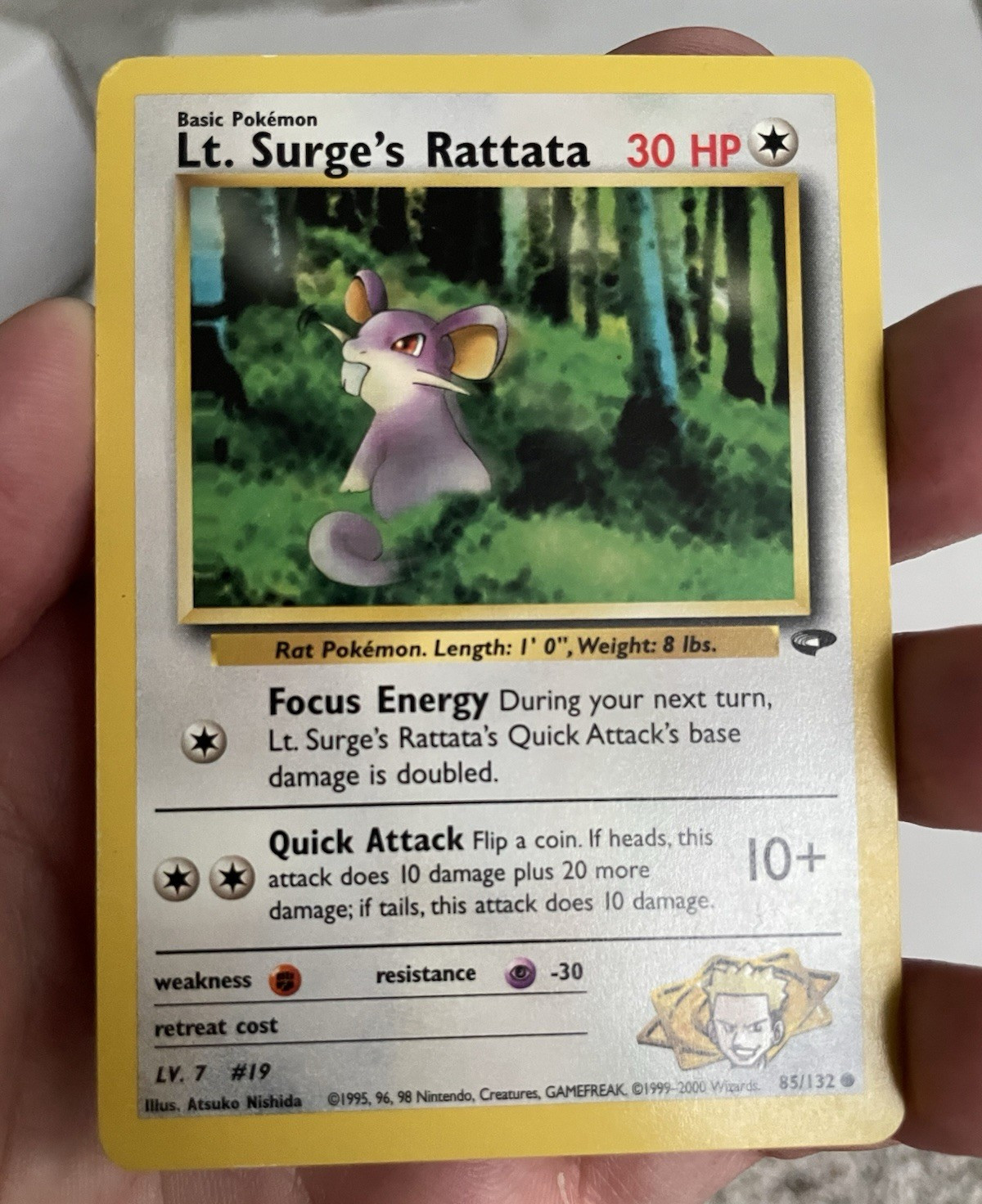 Wizards of the Coast Lt. Surge's Rattata Eng C Reg 85/132 30HP Unlimited