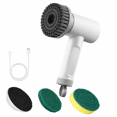 Elektrische Reinigungsbürste Akku Spin Scrubber 3 Aufsätze Küche Auto Bad