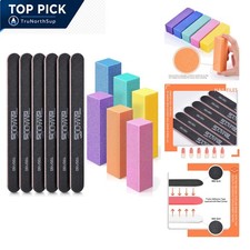 Nail Files Buffers Kit 12 pcs 100/180 grit professional manicure tools black