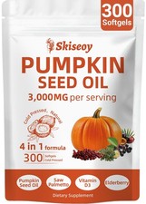 Pumpkin Seed Oil with Saw Palmetto, 300 Softgels  4 in 300 Count Pack of 1 