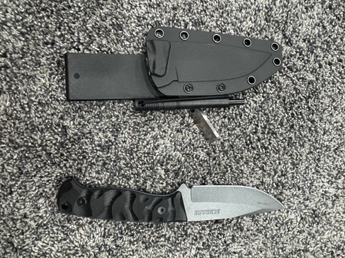 Schrade Full Tang Fixed Blade KnifeBlack G-10 (3.8" Black) SCHF59