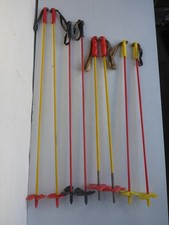 Lot Of 4 Pairs Of Old Ski Poles For Old Skis Children's Skis DDR