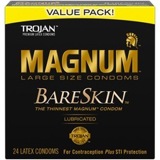 Trojan Magnum Bareskin Lubricated Condoms - 24 count
