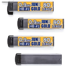320 Pieces, 0.9 mm HB 2 Lead Refills, 80 Pieces Per Dispenser, Bold Thickness...
