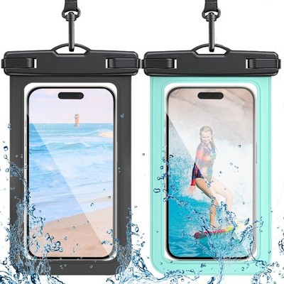 2 Pack Waterproof Phone Pouch with Adjustable Lanyard for iPhone 17 16 15 14 ...