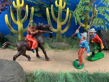 Vintage MERTEN Germany Wild West Scene Indians Cowboys Figures 1960s 1/24scale