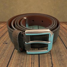 VTG Brunello Cucinelli Italy Faded Brown Greyish Leather Belt 44" READ DS15