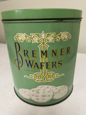 Vintage Bremner Wafers Tin Container 1924 Metal Advertising Can