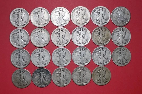 1917-1923 Walking Liberty Half Dollar Lot - 19 Mixed Date/mm Coins