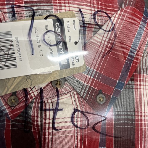 Carhartt Relaxed Fit Button Down Langarm Hemd Herren M Reg Rot Kariert Neu mit Etikett - Bild 15 von 15