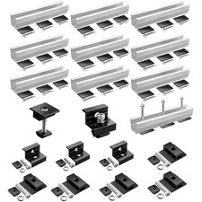 Set staffe pannelli solari alluminio guide morsetti terminali 80cm