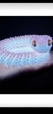 Schlange leuchtet im Dunkeln 3D-Druck 30 cm Regenbogenfarbe Glow Green Pure 2 für 16£ 