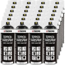 24x TECPO FARBSPRAY TEPPICH-SPRAY 400ml SCHWA...