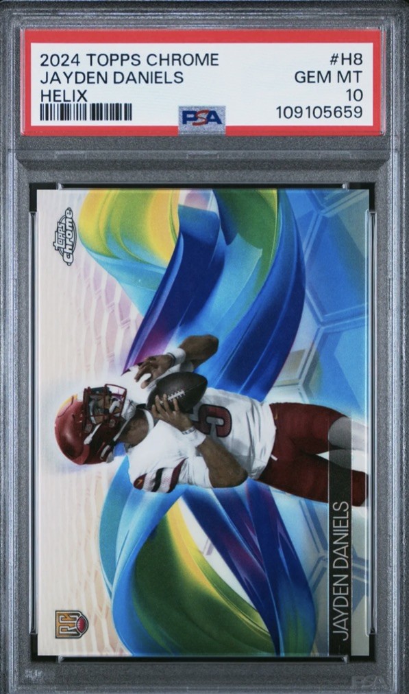 Jayden Daniels Topps Chrome Helix #H8 Base