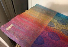 Pashmina Rainbow Scarf 100 Cashmere Fringed Floral Long Wear Wrap Shawl 68"