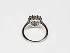 LOVELY 13k White Gold Natural Blue Sapphire & Diamond Heart Cluster Ring Sz 7 — photo 6