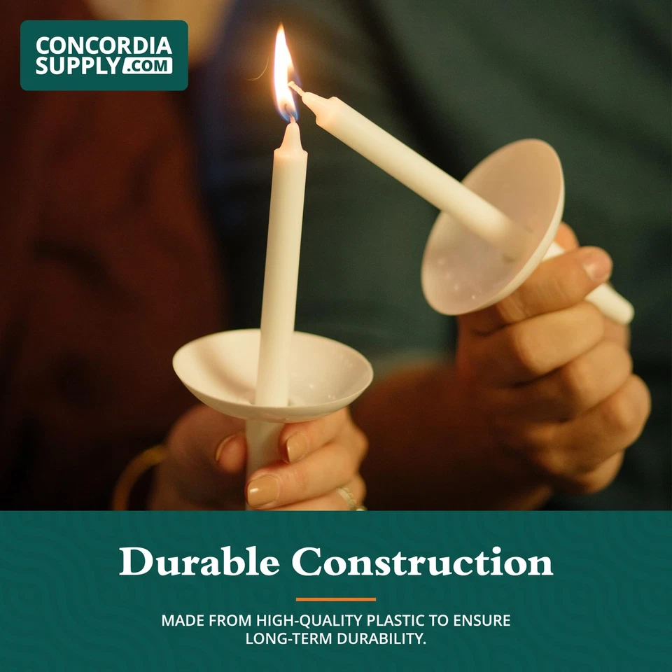 Candelabros de plástico reutilizables para candelabros de servicio de luces de velas - 50 piezas... Foto 3 de 4