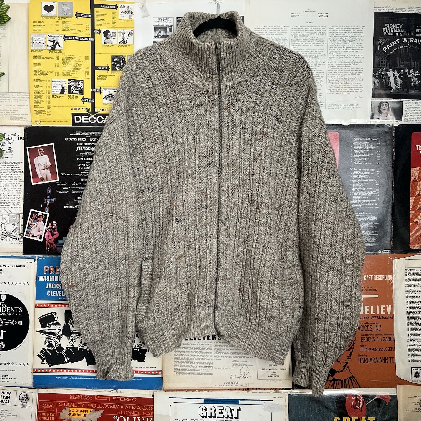 Pendleton 100% Wool Washable Full Zip Sweater Gra… - image 1