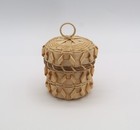 Mic Mac Mi'kmaq Basket Wood Splint Maine Ne Natural Lidded Covered Small Curly — photo 7