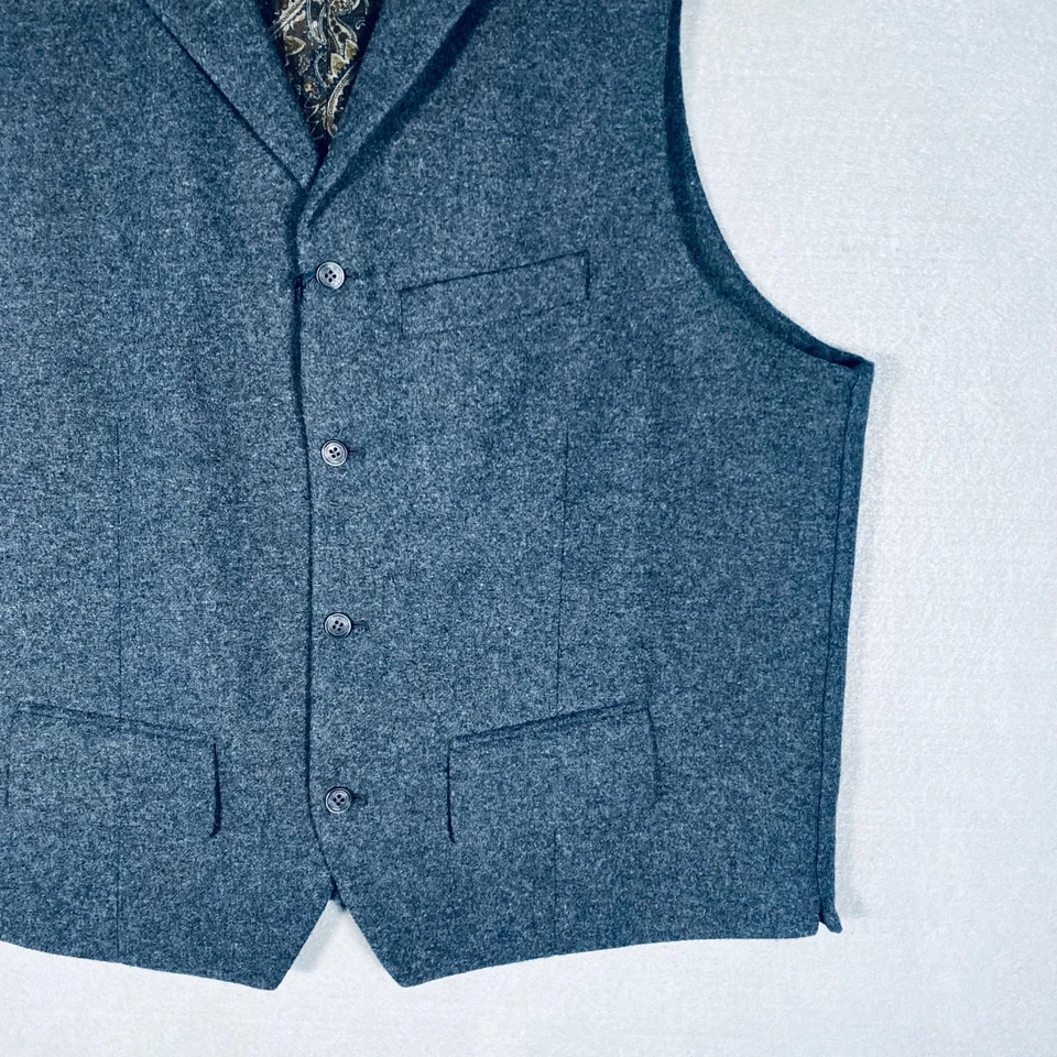 Chaleco Joseph Abboud Para Hombres XXL Azul Lana Tweed Chaleco Abotonado Nuevo Con Etiquetas Foto 4 de 4