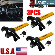 3PCS Steering Wheel Lock Heavy Duty Anti-Theft Steering Wheel Lock for Truck Van