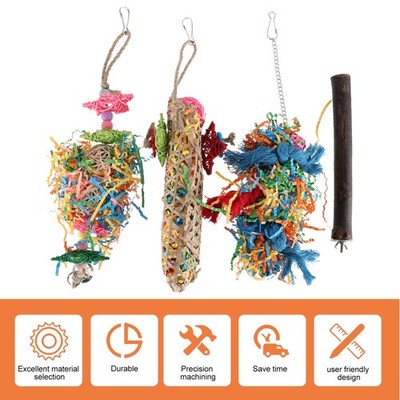 4PCS -Vogelpapagei Stehpolbissfestes Vogelkau -Shredder -Spielzeug kauen