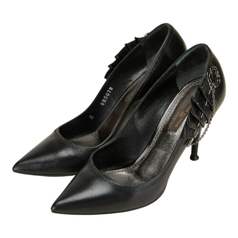 Louis Vuitton Shoes Pumps Heel EU 36.0 US 6.0 Leather Black Authentic thumbnail 10