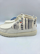 Hey Dude Wendy Mid Boho Mix Lace-Up Canvas Comfort Beige/Blue US 7 40751-1MW