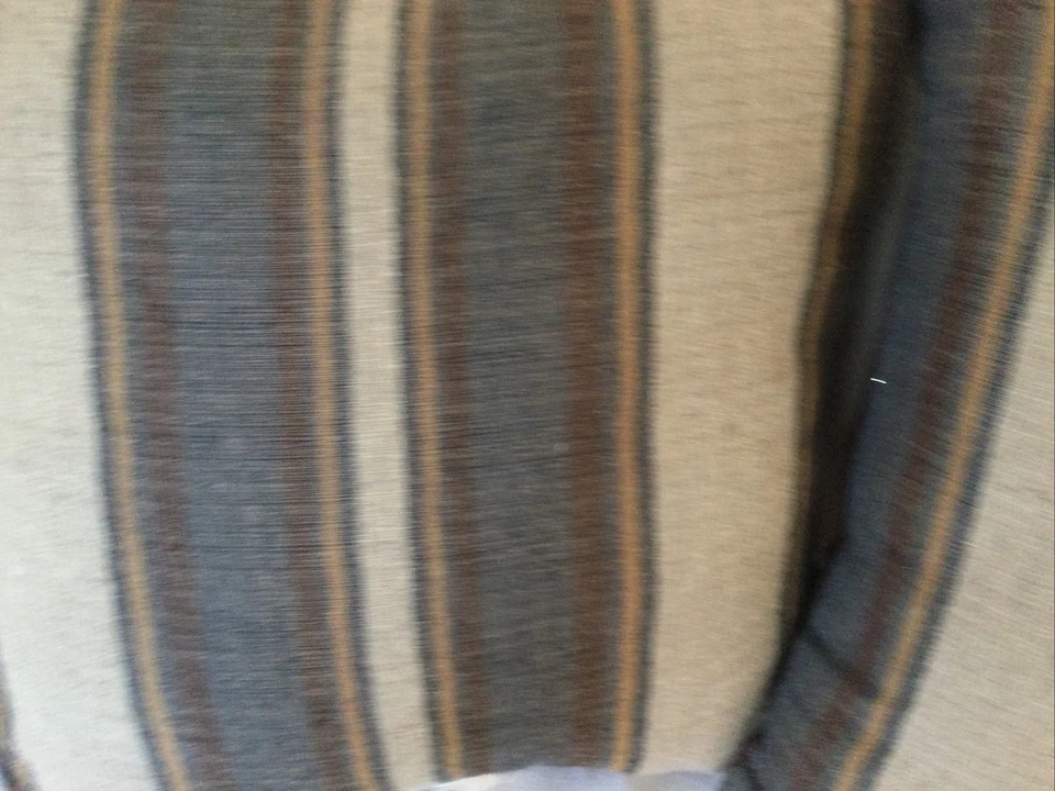 Sunbrella Outdoor Throw Pillows Square Set Of 2 Tan Beige Brown Striped 15" - Image 2 of 4